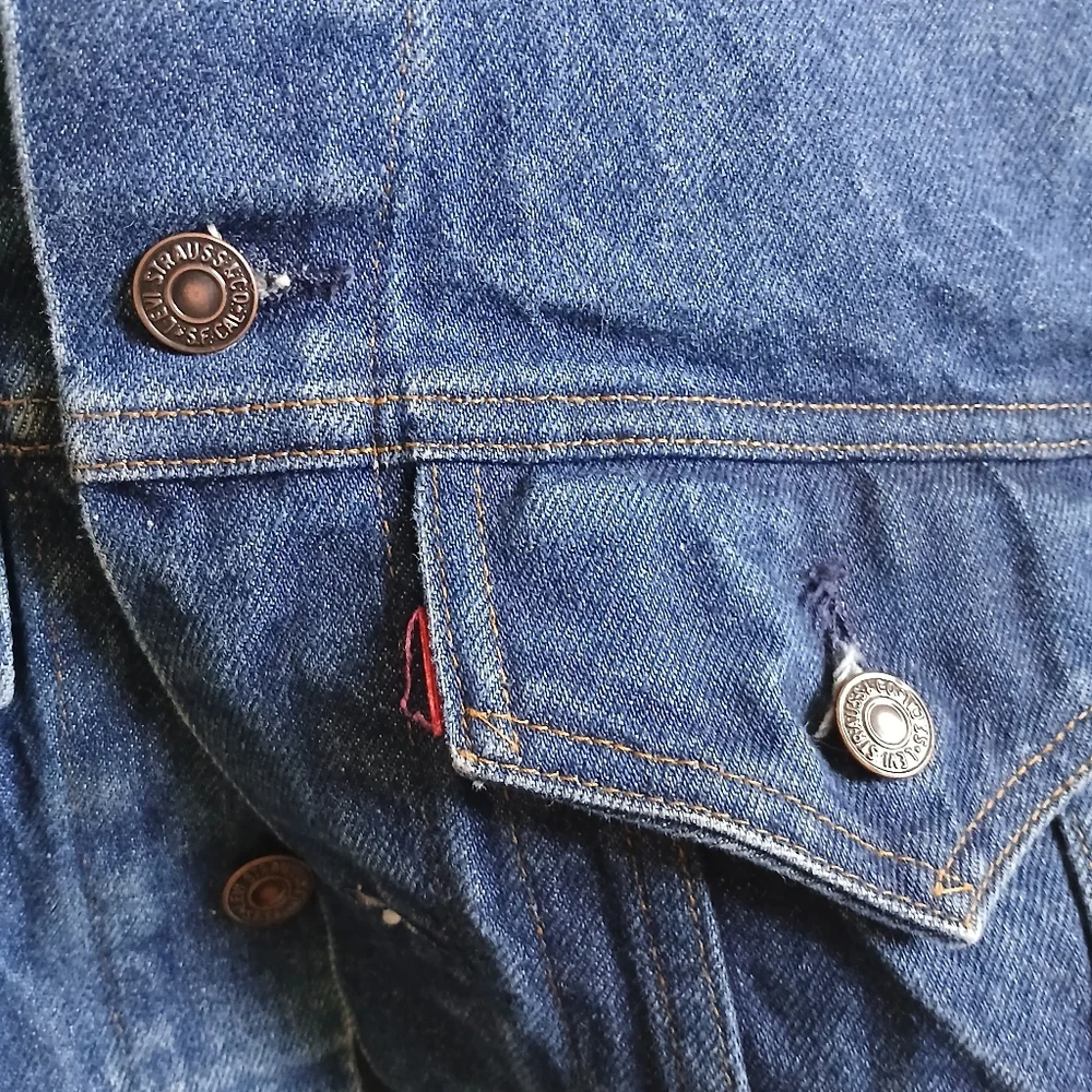 levis ♡ 80s denim trucker type 3 jacket vintage red tab removed retro 38long